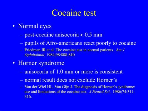 cocaine drop test|The diagnosis of Horner's syndrome: Use and limitations of the .